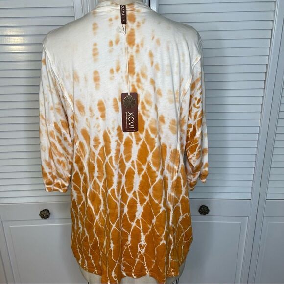 XCVI Tie Dye/Cream & Burnt Orange Top Sz-M NWT! - Picture 3 of 6